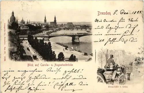 Dresden, Blick auf Carola- u. Augustusbrücke -534542