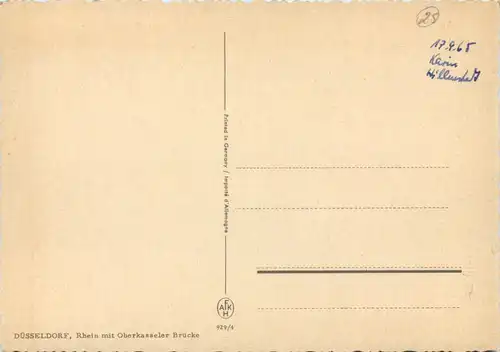 Düsseldorf, Rhein mit Oberkasseler Brücke -533108