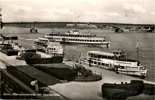 Bonn, Rheinpromenade mit Rheinbrücke -533168