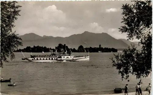 Chiemsee, Blick von Gstadt auf die Fraueninsel -533234