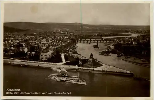 Koblenz, Blick vom Ehrenbreitstein auf das Deutsche Eck -533468