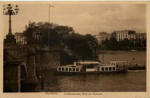 Hamburg, Lombardsbrücke, Blick auf Alsterufer -533374