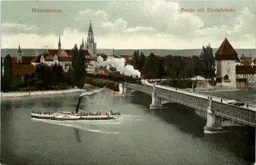 Konstanz, Partie mit Rheinbrücke -534048