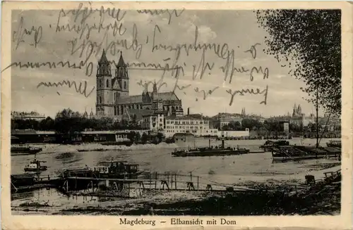 Magdeburg, Elbansicht mit Dom -534468