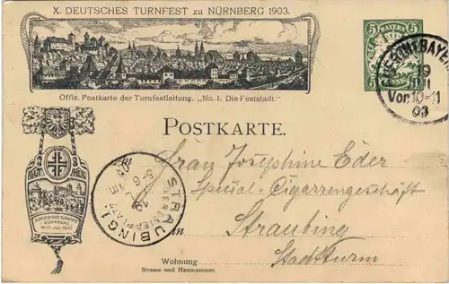 Einzug der Turner in Nürnberg - Litho - Ganzsache PP 15 C55 -654040