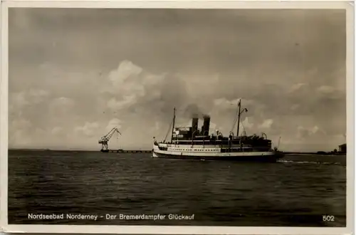 Nordseebad Norderney - Der Bremerdampfer Glückauf -654286