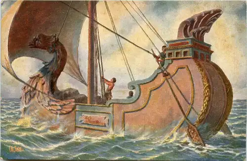 Römisches Handelsschiff - Künstler AK Rave -654346