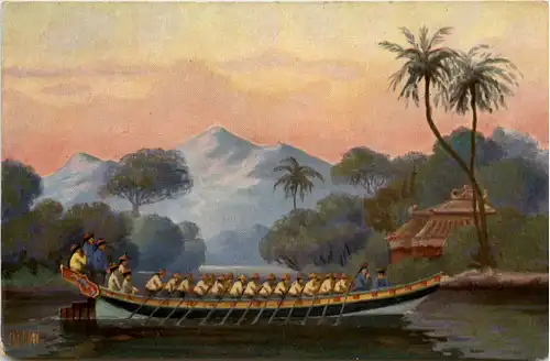 Manarinenboot Cochinchina - Künstler AK Rave -654376