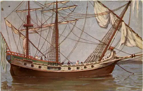Portugiesisches Handelsschiff - Künstler AK Rave -654354