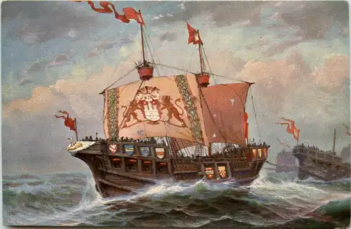 Hansa Kriegsschiff- Künstler AK Rave -654382