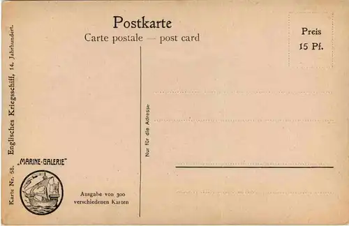 Englisches Kriegsschiff - Künstler AK Rave -654384