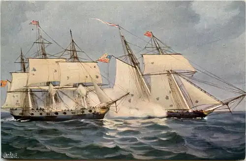 Amerik. Schoner Rossie - Künstler AK Rave -654398