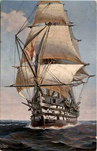 Franz. Dreidecker Le Valmy - Künstler AK Rave -654396