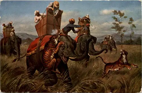 Jagd - Tigerjagd auf Elefanten -654512