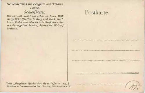 Gewerbefleiss im Bergisch Märkischen Lande - Schleifkotten -654534