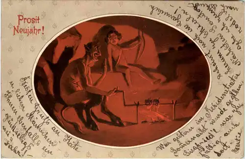 Neujahr - Teufel mit Amor -654556