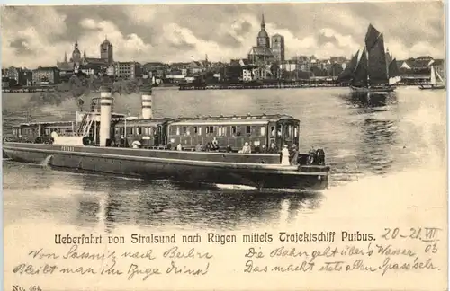 Überfahrt von Stralsund nach Rüben mittels Trajektschiff Putbus -654632