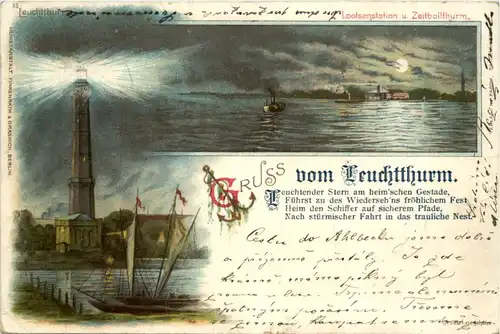 Swinemünde - Leuchtturm - Litho -654700