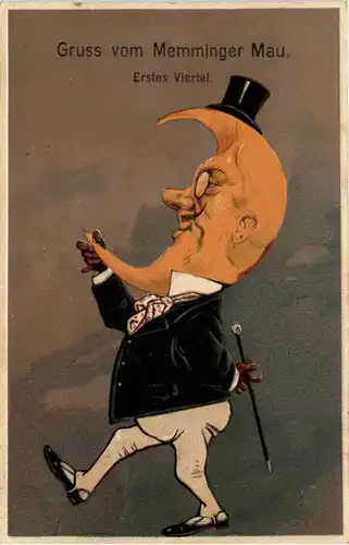 Memmingen - Gruss vom Memminger MAu - Prägekarte Mond -654948