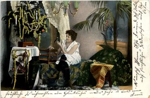 Frau mit Vogelkäfig -655028