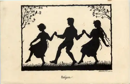 Künstler AK Elsbeth Forck - Scherenschnitt -655378