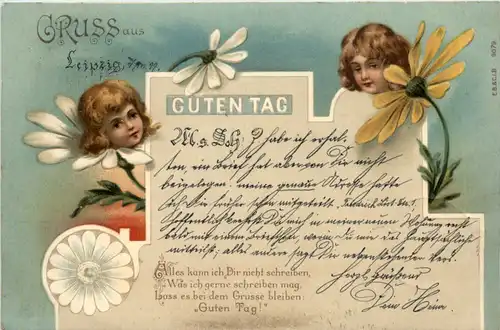 Guten Tag - Kinder in Blumen -655418