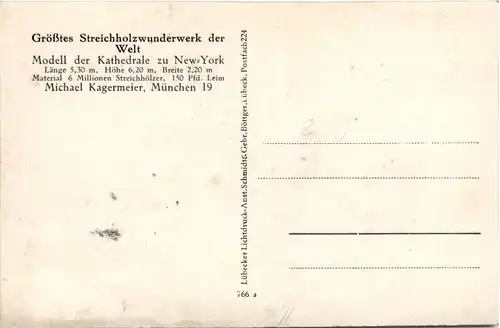 Streichholz Wunderwerk KAthedrale zu New York -655562