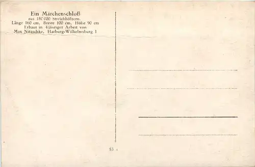 Märchenschloss aus Strichhölzern - HArburg -655558