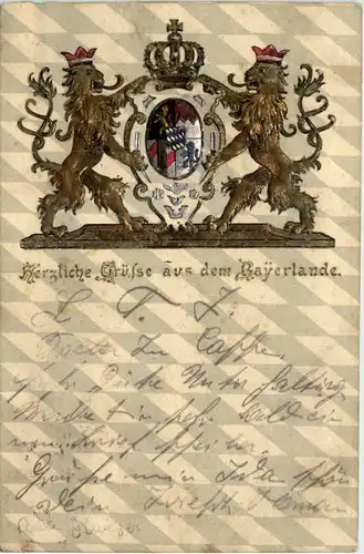 Gruss aus Bayern - Litho - Prägekarte -655670