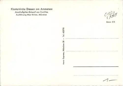 Der Ammersee, Diessen, Klosterkiche, Abschlussgitter-Entwurf -534914