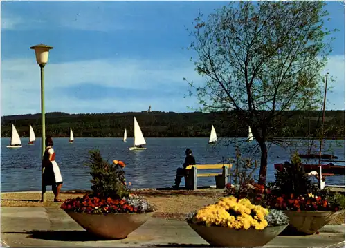 Der Ammersee, Blick über den See auf Kloster Andechs -534764