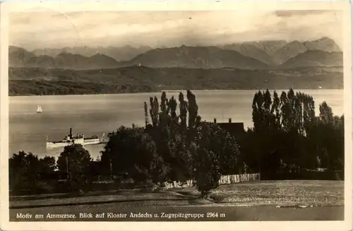 Am Ammersee, Motiv, Blick auf Kloster Andechs -535576