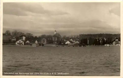 Der Ammersee, Schondorf, mit altem Kirchlein -535242