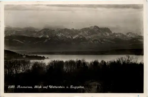 Am Ammersee, Blick auf Wetterstein u. Zugspitze -535614