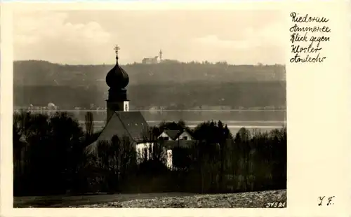 Am Ammersee, Diessen, Riederau.Blick gegen Kloster Andechs -536152