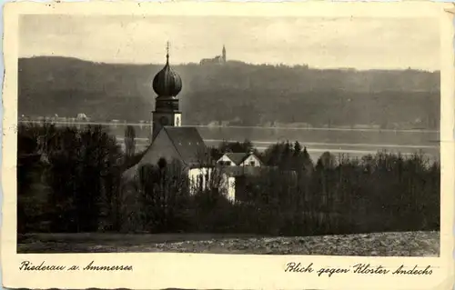 Am Ammersee, Diessen, Riederau.Blick gegen Kloster Andechs -536154