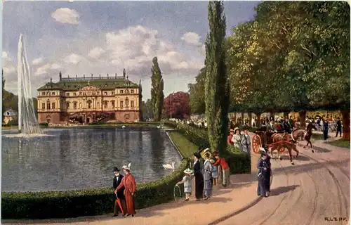 Dresden, Kgl. grosser Garten, Palais und Teich -537070