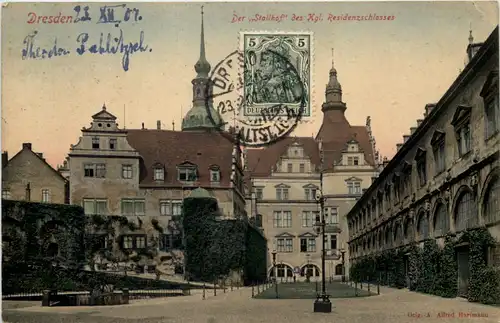 Dresden, Der Stallhof des königl Residenzschlosses -536984