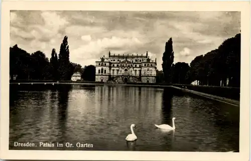 Dresden, Kgl. grosser Garten, Palais und Teich -537074