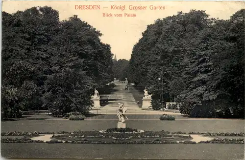 Dresden, Kgl. Grosser Garten, Blick vom Palais -537208