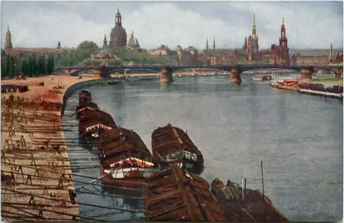 Dresden, Blick von der Albertbrücke elbabwärts -537298