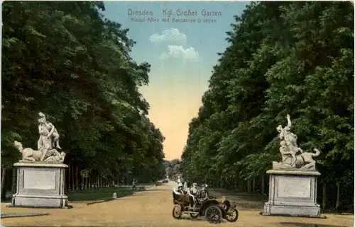 Dresden, Kgl. Grosser Garten, Haupt-Allee mit Kentauren-Gruppen -537194