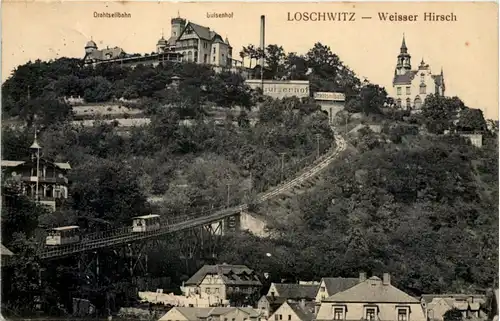 Dresden, Loschwitz, Weisser Hirsch, Luisenhof mit Bergbahn -537464