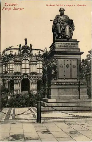 Dresden, Zwinger, Denkmal Friedrich August d. Gerechte -537402