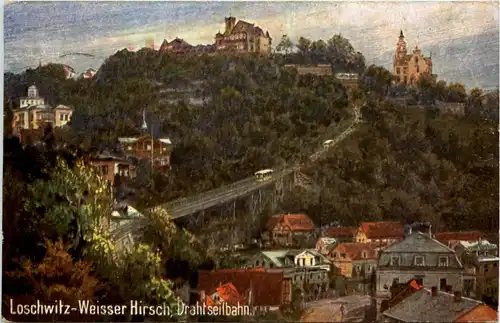 Dresden, Loschwitz, Weisser Hirsch, Luisenhof mit Bergbahn -537462