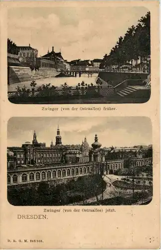 Dresden, Zwinger früher und jetzt -537392