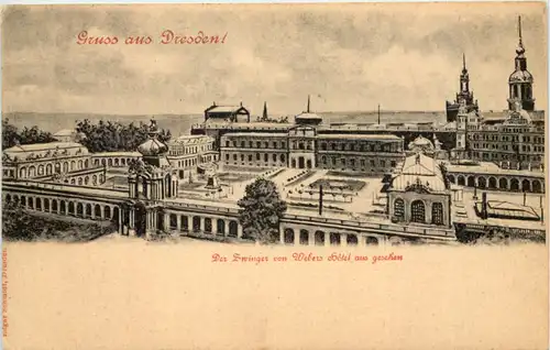 Dresden, Kgl. Zwinger von Webers Hotel aus gesehen -537432