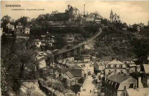 Dresden, Loschwitz, Weisser Hirsch, Luisenhof mit Bergbahn -537466