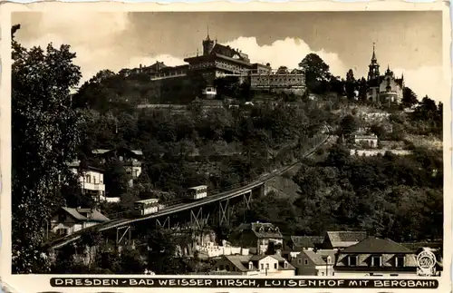 Dresden, Loschwitz, Weisser Hirsch, Luisenhof mit Bergbahn -537460