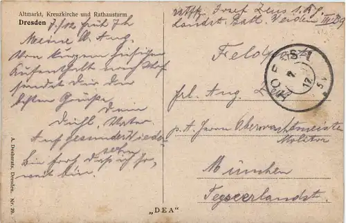 Dresden, Altmarkt, Kreuzkirche und Rathausturm -537726